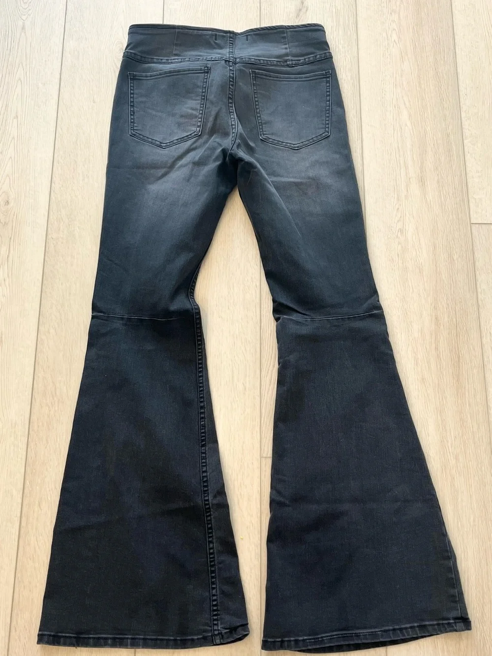 Free People Penny Pull On Flare Boho Jeans High Rise Black Women’s 28